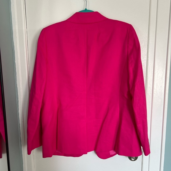 JCREW Factory Linen Cotton Blazer size 16 - color: Crisp Begonia - Picture 2 of 3